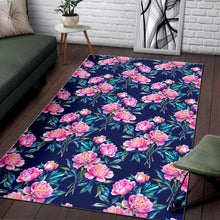 Load image into Gallery viewer, Pink Peony Floral Flower Pattern Print Area Rug
