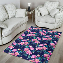 Load image into Gallery viewer, Pink Peony Floral Flower Pattern Print Area Rug
