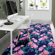 Load image into Gallery viewer, Pink Peony Floral Flower Pattern Print Area Rug
