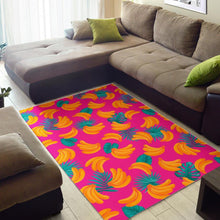 Load image into Gallery viewer, Pink Tropical Banana Pattern Print Area Rug
