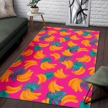 Load image into Gallery viewer, Pink Tropical Banana Pattern Print Area Rug
