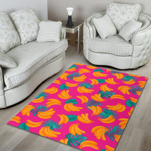 Load image into Gallery viewer, Pink Tropical Banana Pattern Print Area Rug
