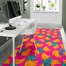 Load image into Gallery viewer, Pink Tropical Banana Pattern Print Area Rug
