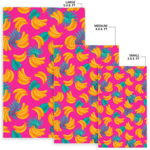 Load image into Gallery viewer, Pink Tropical Banana Pattern Print Area Rug
