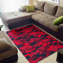 Load image into Gallery viewer, Red Pink And Black Camouflage Print Area Rug
