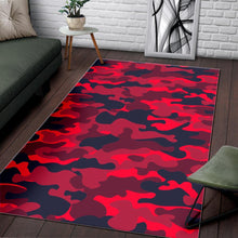Load image into Gallery viewer, Red Pink And Black Camouflage Print Area Rug
