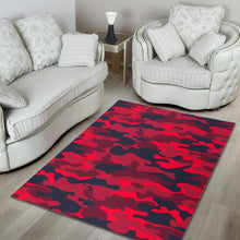 Load image into Gallery viewer, Red Pink And Black Camouflage Print Area Rug
