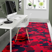 Load image into Gallery viewer, Red Pink And Black Camouflage Print Area Rug
