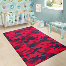 Load image into Gallery viewer, Red Pink And Black Camouflage Print Area Rug
