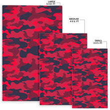 Load image into Gallery viewer, Red Pink And Black Camouflage Print Area Rug
