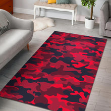 Load image into Gallery viewer, Red Pink And Black Camouflage Print Area Rug

