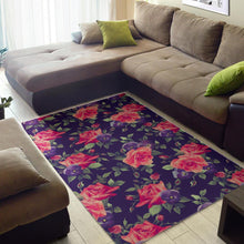 Load image into Gallery viewer, Rose Pansy Floral Flower Pattern Print Area Rug
