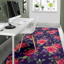 Load image into Gallery viewer, Rose Pansy Floral Flower Pattern Print Area Rug
