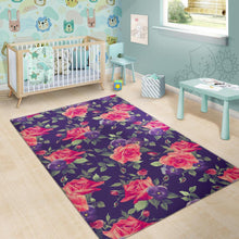 Load image into Gallery viewer, Rose Pansy Floral Flower Pattern Print Area Rug
