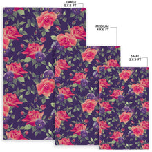 Load image into Gallery viewer, Rose Pansy Floral Flower Pattern Print Area Rug
