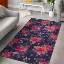 Load image into Gallery viewer, Rose Pansy Floral Flower Pattern Print Area Rug
