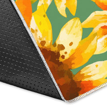 Load image into Gallery viewer, Sage Watercolor Sunflower Pattern Print Area Rug
