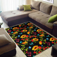 Load image into Gallery viewer, Sunflower Floral Pattern Print Area Rug
