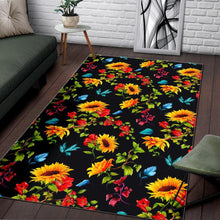Load image into Gallery viewer, Sunflower Floral Pattern Print Area Rug
