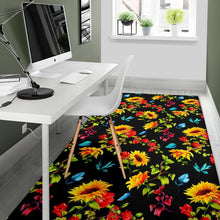 Load image into Gallery viewer, Sunflower Floral Pattern Print Area Rug
