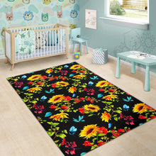 Load image into Gallery viewer, Sunflower Floral Pattern Print Area Rug

