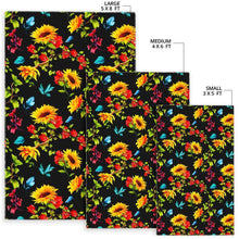 Load image into Gallery viewer, Sunflower Floral Pattern Print Area Rug
