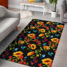 Load image into Gallery viewer, Sunflower Floral Pattern Print Area Rug
