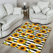 Load image into Gallery viewer, Sunflower Striped Pattern Print Area Rug
