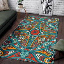 Load image into Gallery viewer, Teal Bohemian Mandala Pattern Print Area Rug
