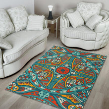 Load image into Gallery viewer, Teal Bohemian Mandala Pattern Print Area Rug
