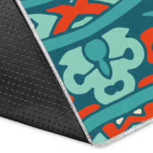 Load image into Gallery viewer, Teal Bohemian Mandala Pattern Print Area Rug
