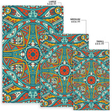 Load image into Gallery viewer, Teal Bohemian Mandala Pattern Print Area Rug
