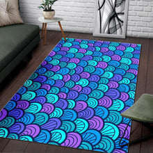 Load image into Gallery viewer, Teal Pink Mermaid Scales Pattern Print Area Rug
