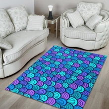 Load image into Gallery viewer, Teal Pink Mermaid Scales Pattern Print Area Rug
