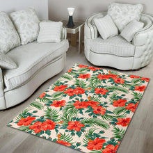 Load image into Gallery viewer, Tropical Hibiscus Blossom Pattern Print Area Rug
