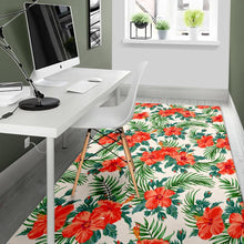 Load image into Gallery viewer, Tropical Hibiscus Blossom Pattern Print Area Rug
