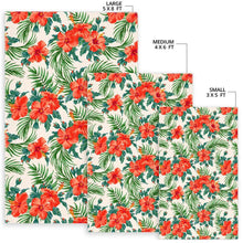 Load image into Gallery viewer, Tropical Hibiscus Blossom Pattern Print Area Rug

