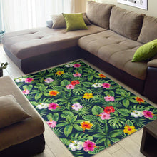 Load image into Gallery viewer, Tropical Hibiscus Flowers Pattern Print Area Rug
