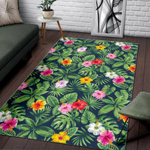 Load image into Gallery viewer, Tropical Hibiscus Flowers Pattern Print Area Rug
