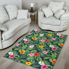 Load image into Gallery viewer, Tropical Hibiscus Flowers Pattern Print Area Rug
