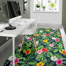Load image into Gallery viewer, Tropical Hibiscus Flowers Pattern Print Area Rug
