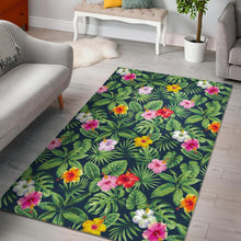 Load image into Gallery viewer, Tropical Hibiscus Flowers Pattern Print Area Rug

