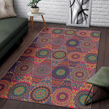 Load image into Gallery viewer, Vintage Bohemian Floral Mandala Print Area Rug

