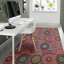 Load image into Gallery viewer, Vintage Bohemian Floral Mandala Print Area Rug
