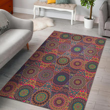 Load image into Gallery viewer, Vintage Bohemian Floral Mandala Print Area Rug
