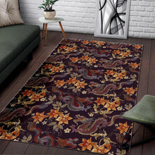 Load image into Gallery viewer, Vintage Dragon Flower Pattern Print Area Rug
