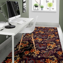 Load image into Gallery viewer, Vintage Dragon Flower Pattern Print Area Rug
