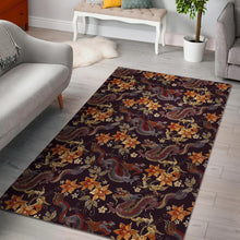 Load image into Gallery viewer, Vintage Dragon Flower Pattern Print Area Rug
