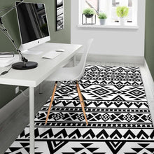 Load image into Gallery viewer, White And Black Aztec Pattern Print Area Rug
