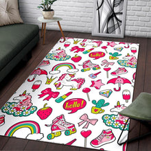 Load image into Gallery viewer, White Girly Unicorn Pattern Print Area Rug
